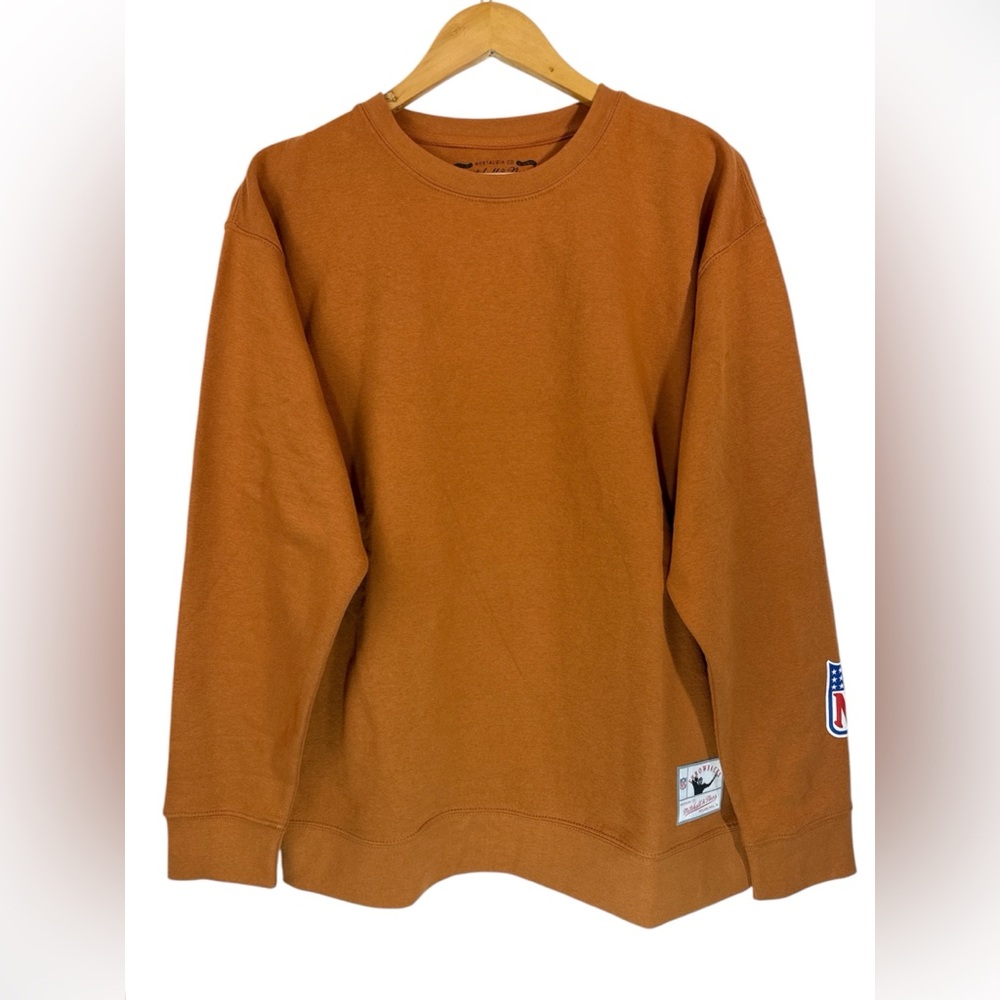 NWT Mitchell & Ness NFL Vintage Crest Crew Sweatshirt Khaki Size L